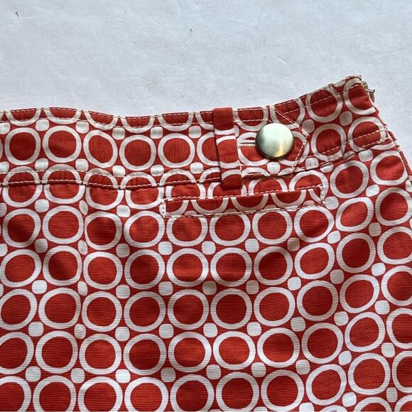 Ann Taylor Petites Orange/White Geometric Patterned Skirt Size 6P Midi Lined - Picture 5 of 7